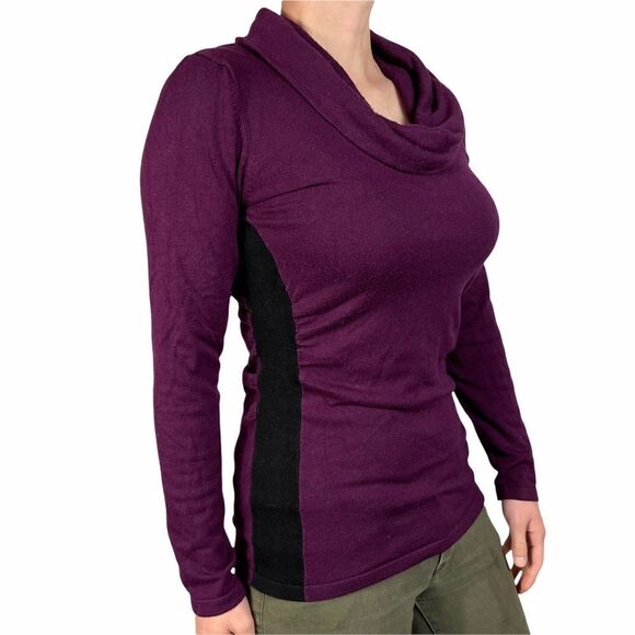 Maruices Plum Cowl Neck Long Sleeve Top - Picture 2 of 6